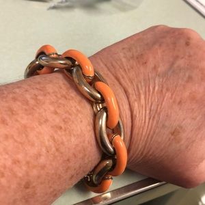 Beautiful orange & gold clasp bracelet
